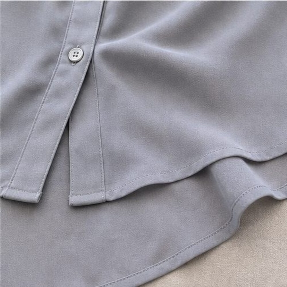 Gray Ruffle Blouse - Picture 6 of 6